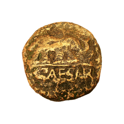 Moneda romana Caesar (imán) replica en escayola del famoso denario de Julio César.