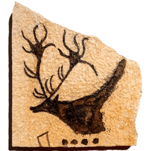 Pintura rupestre en plaqueta de caliza de Lascaux modelo I