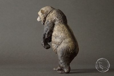 Oso cavernario (Ursus spelaeus), reproducción artesanal pintada a mano del gigantesco oso prehistórico