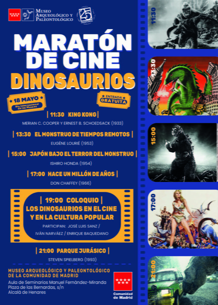 Maratón de cine con coloquio dinosaurios en la cultura popular_CARTEL